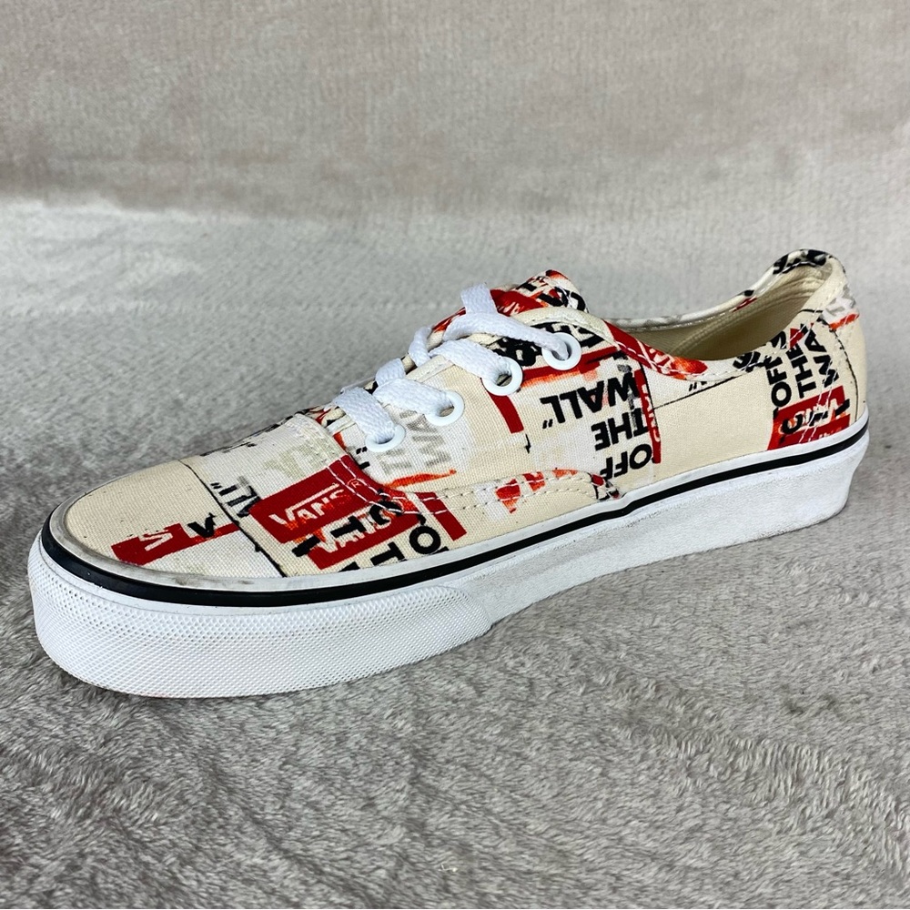 Vans Authentic Packing Tape Shoes Men 7.5 Women 9 White Black Canvas Sneaker NEW - Picture 4 of 10